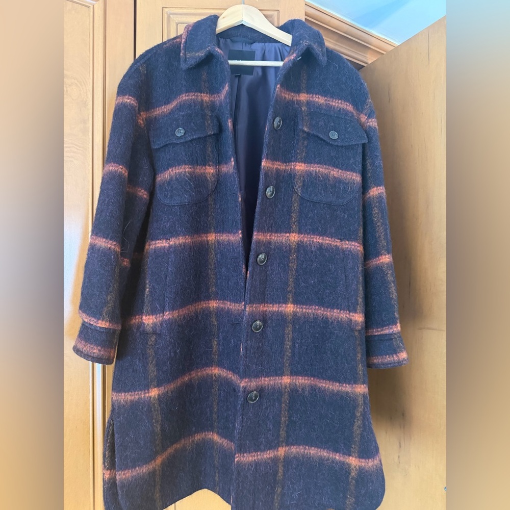 Madewell Black and Tan Wool-Blend Jacket